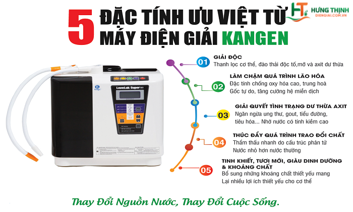 Đặc tính ưu việt của máy lọc nước Kangen Leveluk Super 501